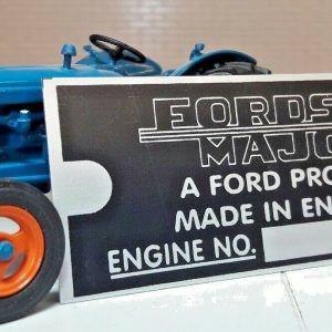 Ford Fordson Major Tractor Engine ID Identification Metal Chassis Plate